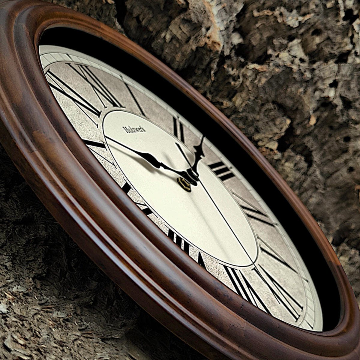 WANDUHR Holz Retro Vintage BEDBURG Loft Quarz Wand Uhr - Braun, Glas/Holz (35/35/5.5cm) - Holzwerk