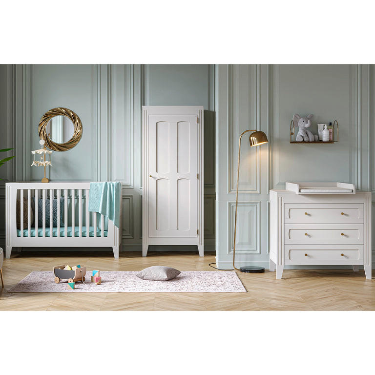 SOBA ZA BEBE 3-dijelni Bijeli - bijela, drvni materijal (144/80/75cm) - Petits-meubles