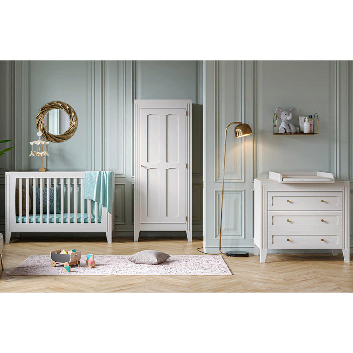 OMARA 1 vrata Bela - bela, leseni material (80/197/55cm) - Petits-meubles