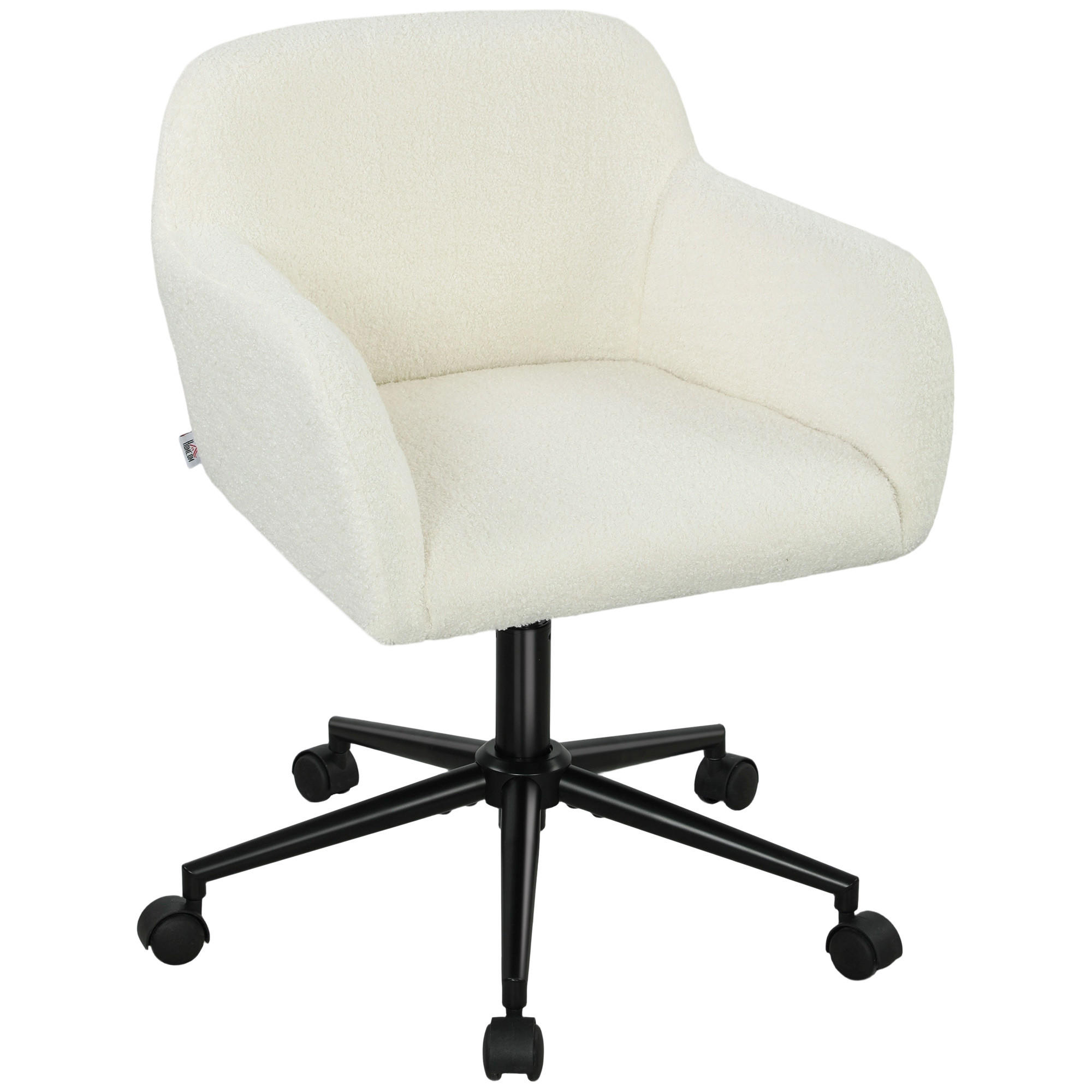 BÜROSTUHL DE-05185 Fleece-Stoff, höhenverstellbar & drehbar Cremeweiß - Creme, Metall (60.7/84/63.3cm) - ComfortXL