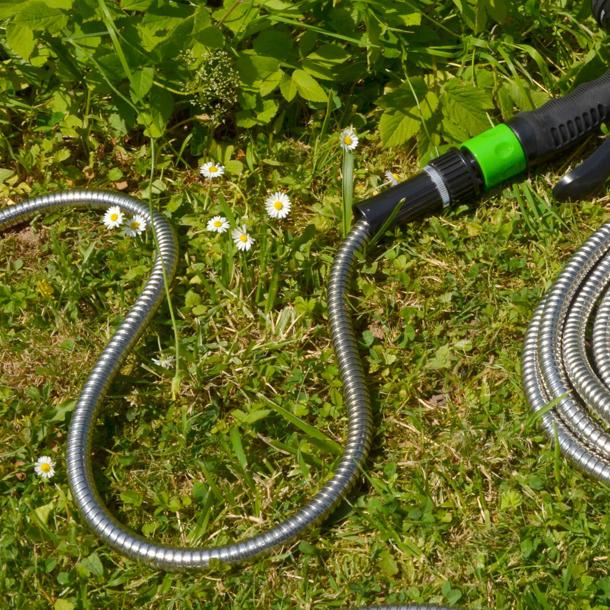 EDELSTAHL-GARTENSCHLAUCH 7,5 m - Silberfarben, Metall (750cm) - eyepower