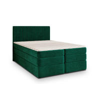 BOXSPRINGBETT FELBIO 140x200 cm mit Matratze und Topper - Grün - Grün, Holz (140/200cm) - MASSENO