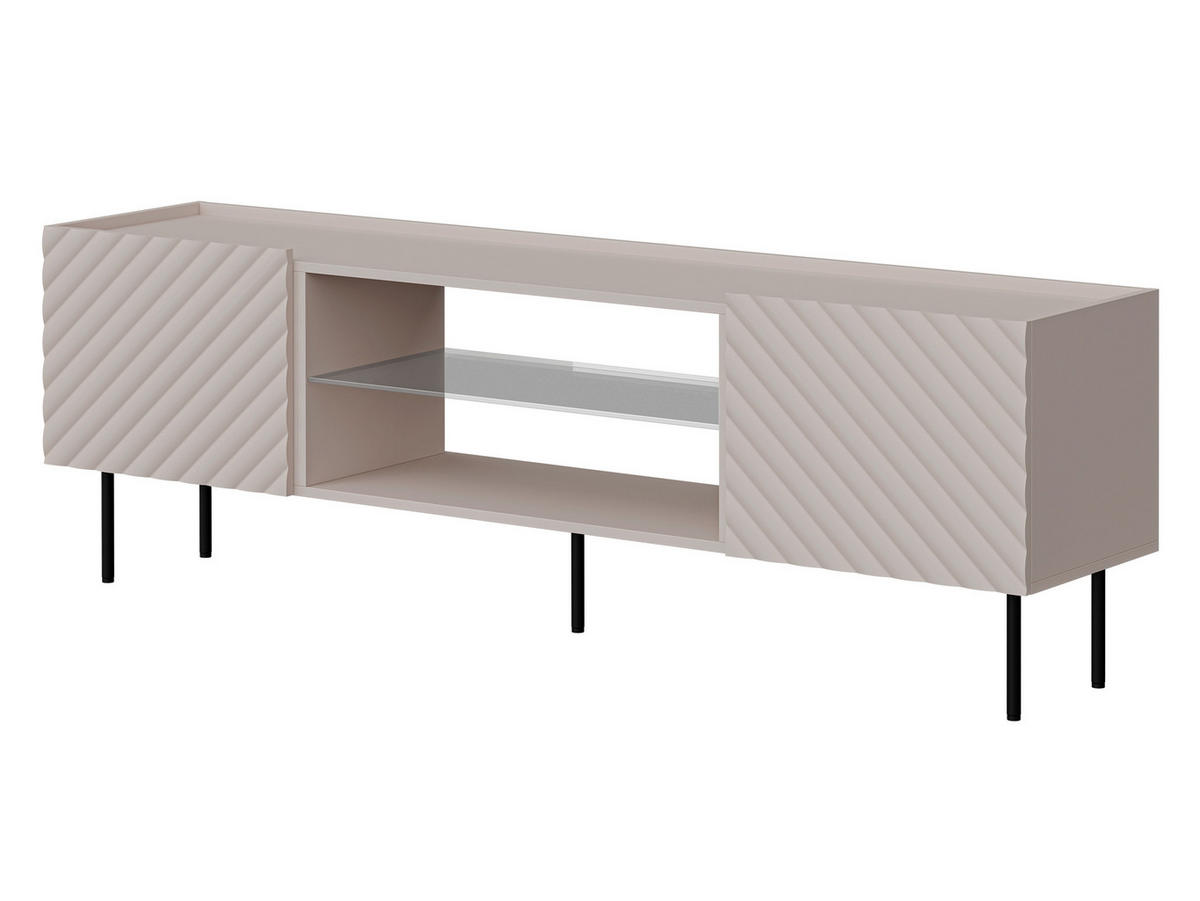 TV-LOWBOARD Lucca 180 2D EF - Kaschmir/Schwarz, Holz/Holzwerkstoff (181/59/40cm) - MIRJAN24