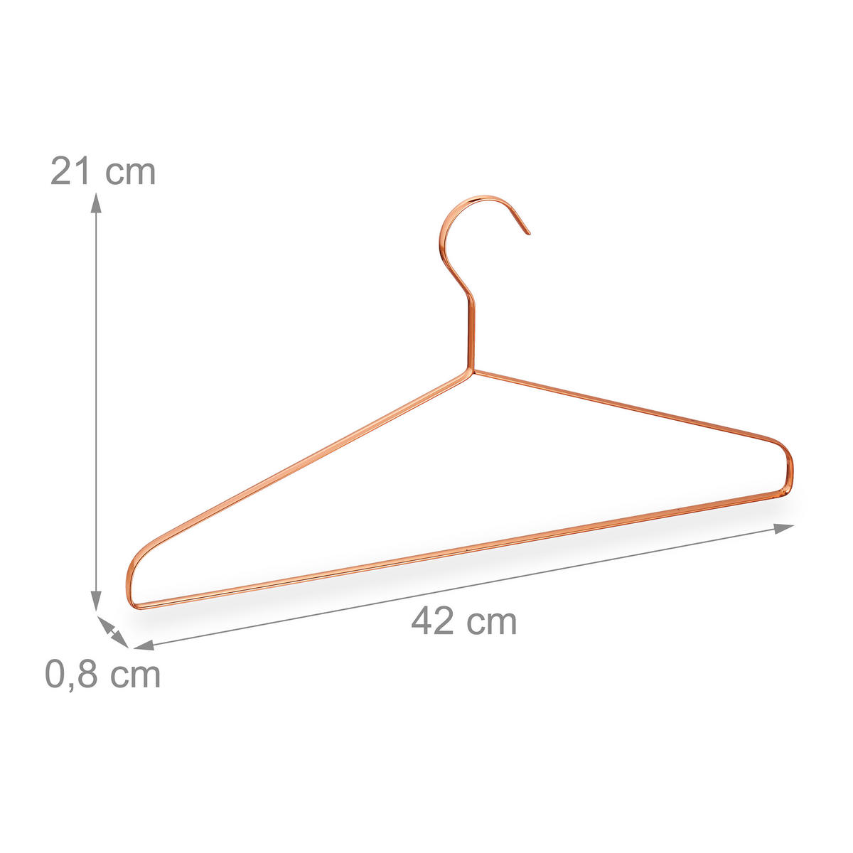 12XVEŠIAKY na šaty - medená, kov (42/21/0.8cm) - Relaxdays