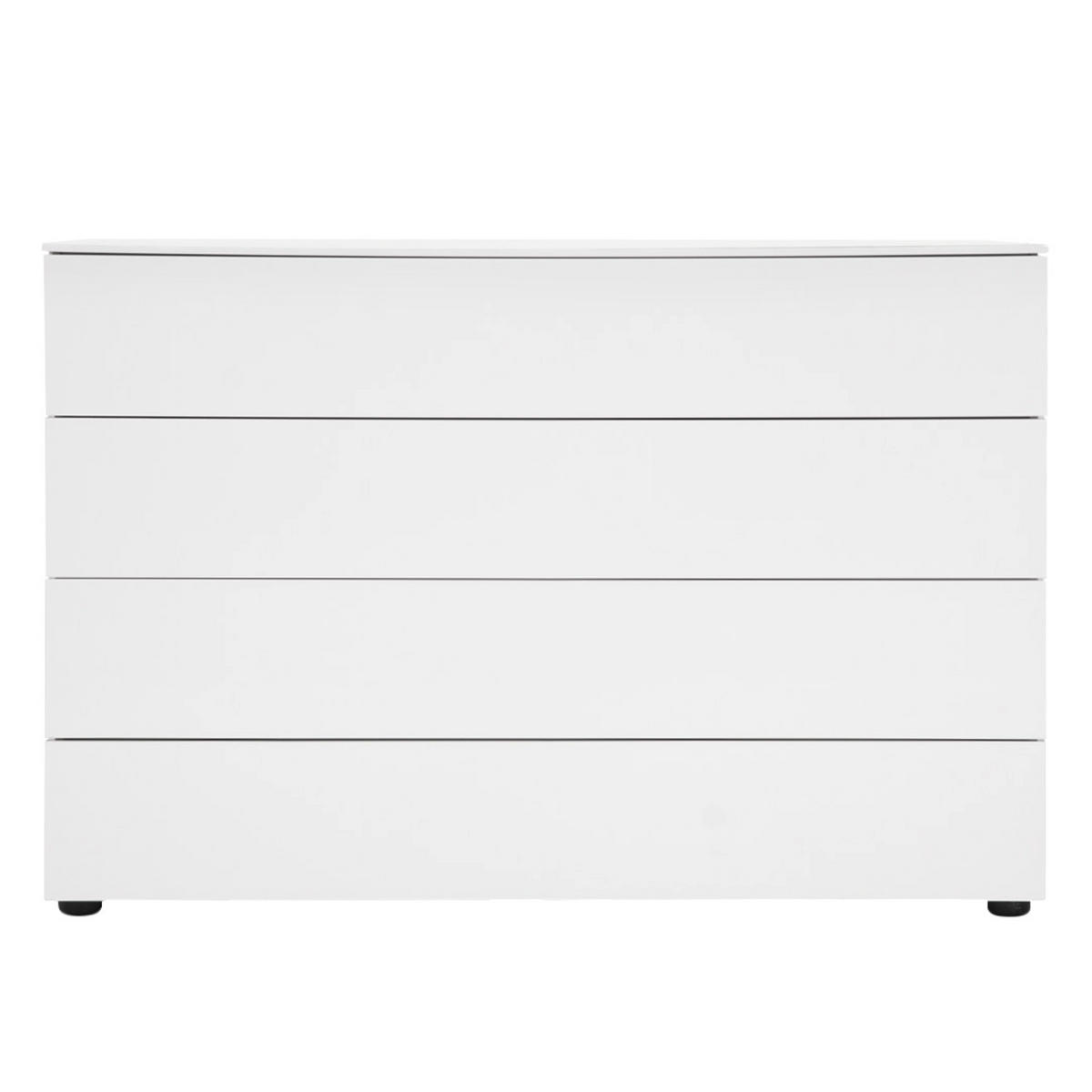 KOMMODE - Hochglanz Weiß - Weiß Hochglanz, Holzwerkstoff (110/75/45cm) - home24