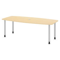 KONFERENZTISCH klein KT22 103/220/74 cm in Ahornfarben/Füße in Silberfarben - Silberfarben/Ahornfarben, Holzwerkstoff (103/220/74cm) - bümö