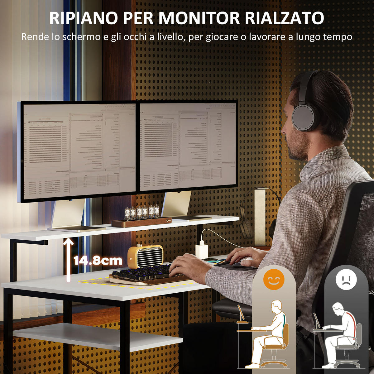 BÜROTISCH Weiß 1 Stück - Weiß, Holzwerkstoff (137/140/139.5cm) - GiPP