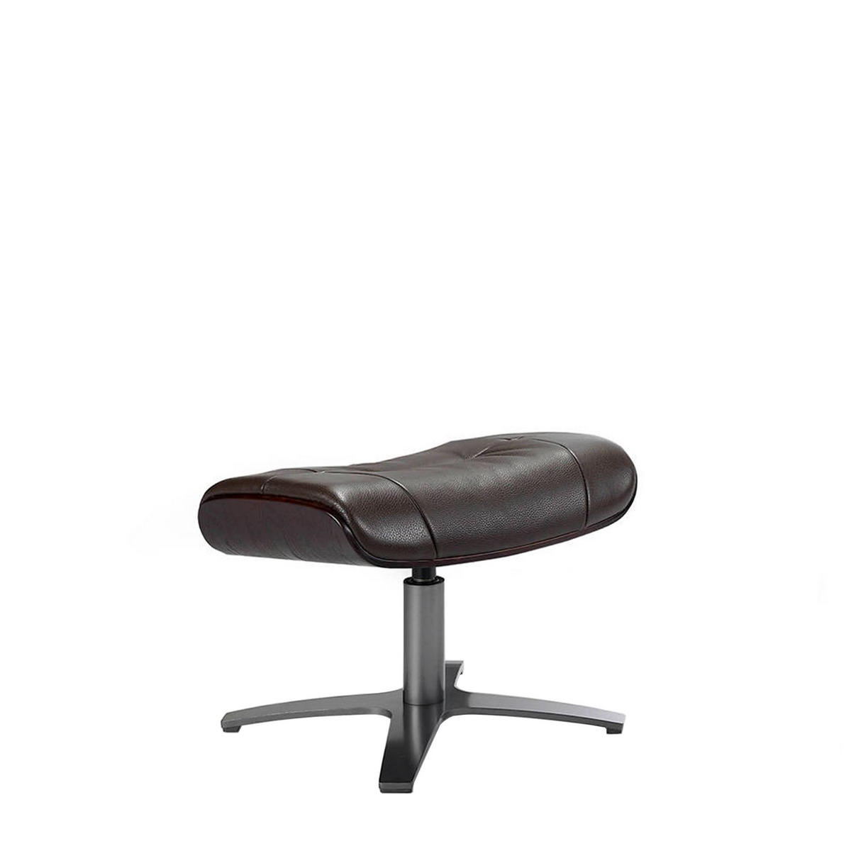 FUSSBANK Ottomane Leder schokoladenbraun 39/52/40 cm - Kastanienfarben/Rotbraun, Leder/Metall (39/40/52cm) - ANGEL CERDA