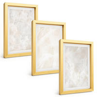 BILDER SET 3er Set - 20x30 cm Goldrahmen - Pastellfarbene Marmorstrukturen - Goldfarben, Kunststoff (20/30cm) - TULUP