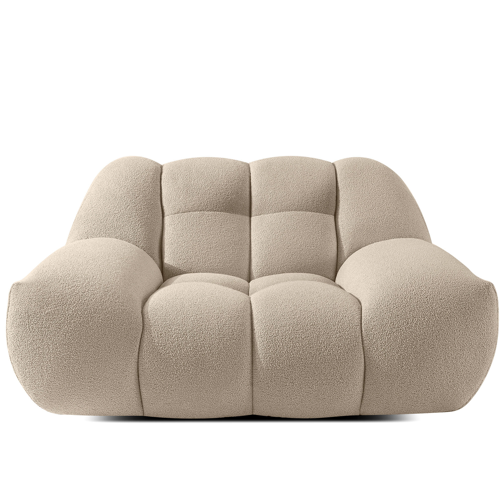 SESSEL VENA Bouclé, Beige - Beige, Holz/Textil (135/72/105cm) - KONSIMO®