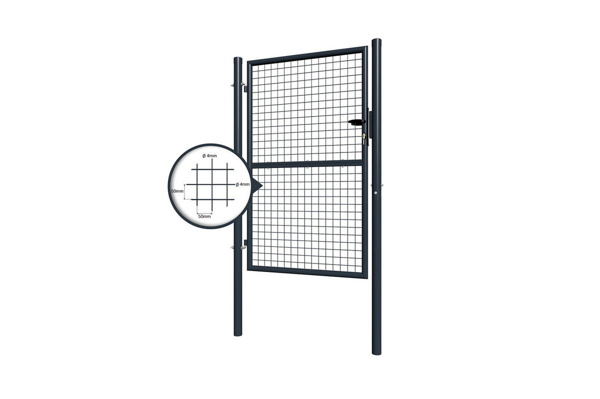 ZAUNTOR Olga grau 1m H.150cm Metall - Grau, Metall (106/156cm) - Casanoov