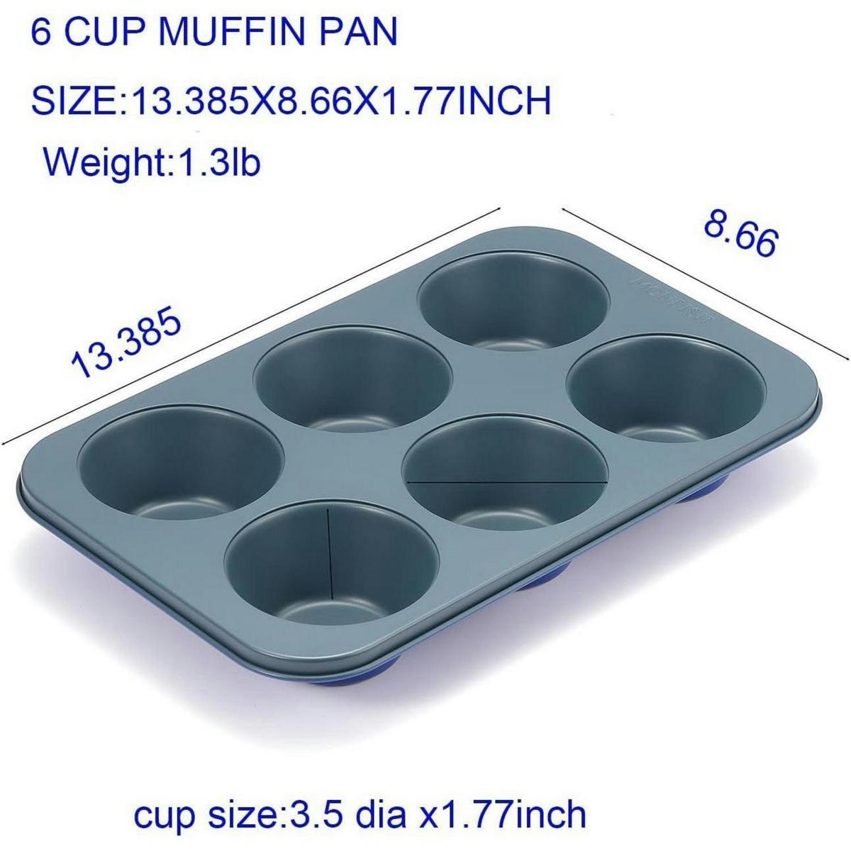 MUFFINFORM für 6 Jumbo-Tassen Karbonstahl Haze Blue - Grau, Metall (22.5/4.5/34.5cm)