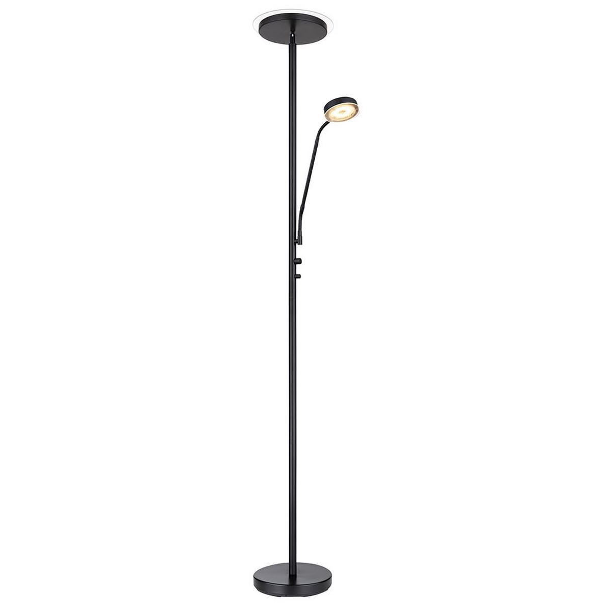 LED STEHLEUCHTE Flexo Schwarz - Schwarz, Glas (26/26/180cm) - Globo Lighting