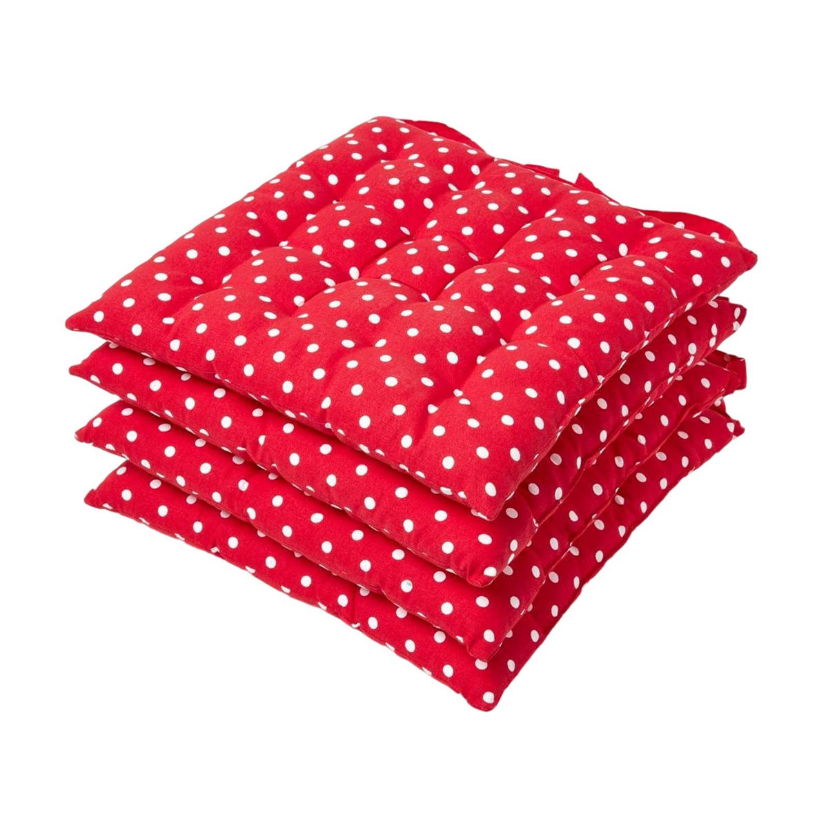 STUHLKISSEN 4er-Set, Polka Dots 40/40/5 cm - Rot, Textil (40/40/5cm) - Homescapes
