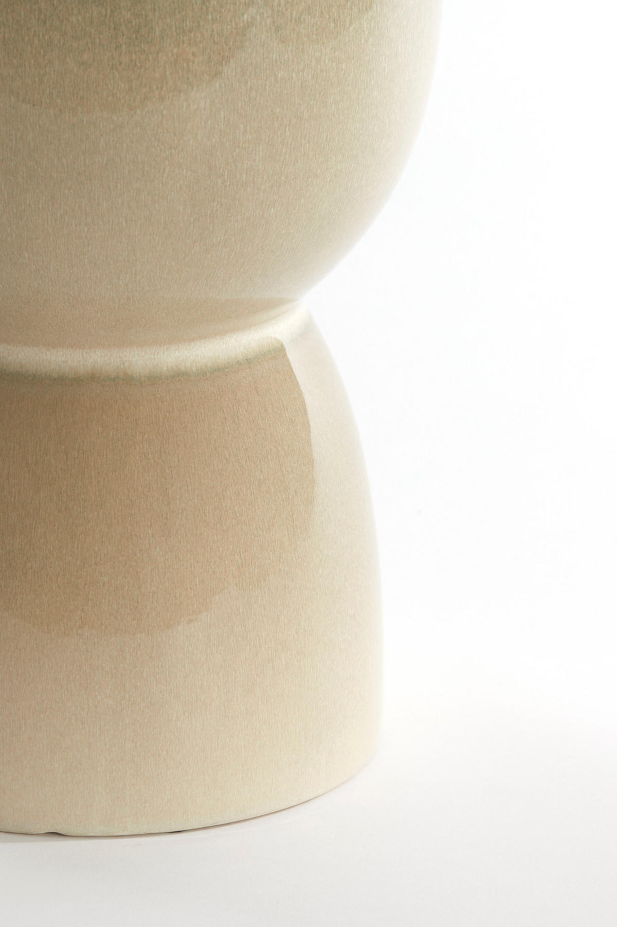 HOCKER Finca Weiß Ø28,5/42 cm - Beige, Keramik (28.5/28.5/42cm) - Light & Living