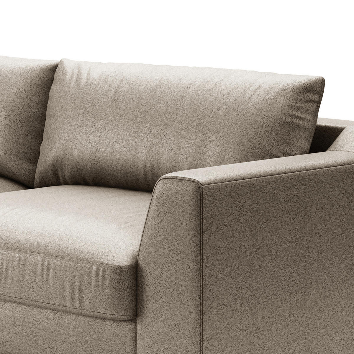 BIG-SOFA - Hellgrau, Kunststoff/Textil (274/90/112cm) - home24