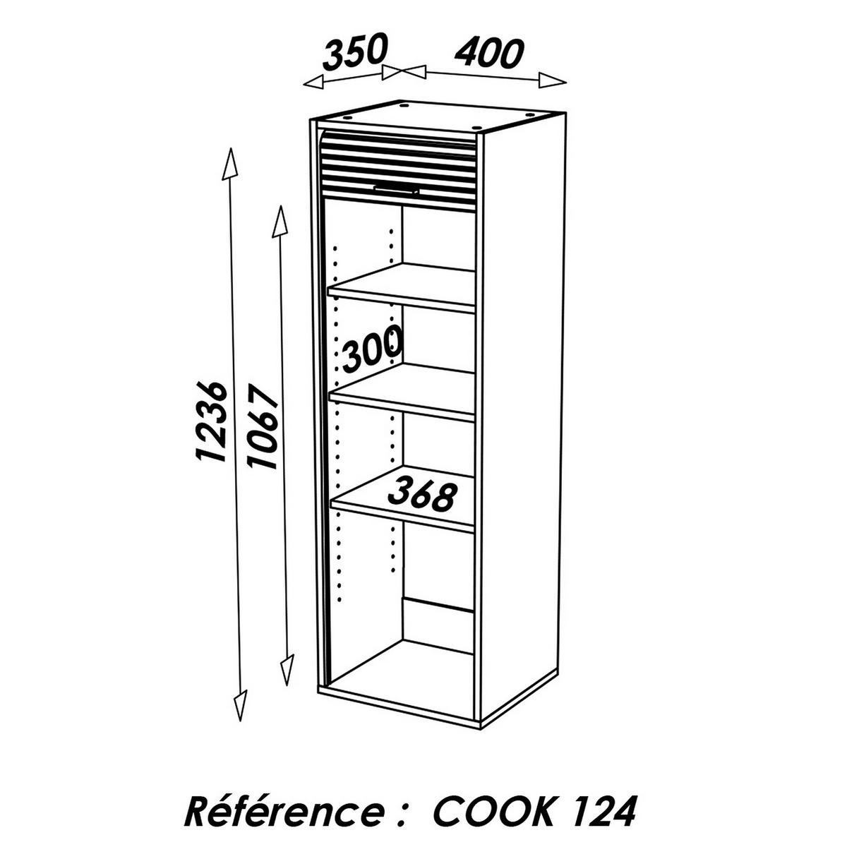 KÜCHENOBERSCHRANK 35/40/124 cm - Weiß, Holzwerkstoff (40/124/35cm) - Simmob