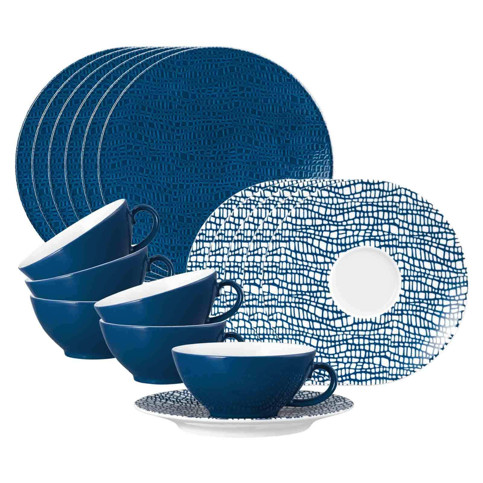 TEESERVICE Life Fashion Classic Blue 18er Set - Blau, Keramik (1/1/1cm) - Seltmann Weiden