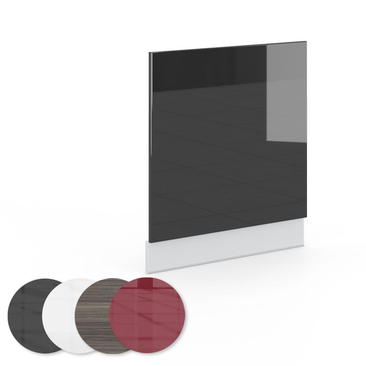 FRONTBLENDE Fame-Line Anthrazit Hochglanz 60 cm, AP Marmor - Schwarz Hochglanz/Anthrazit, Holzwerkstoff (60/67.4/1.6cm) - Vicco