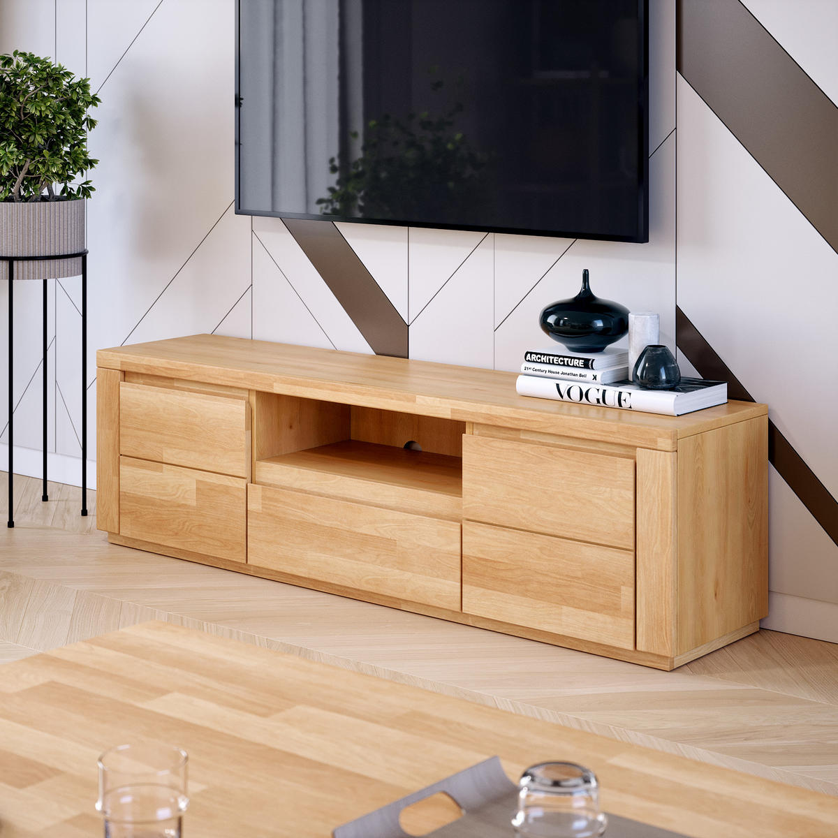 LOWBOARD Viborg - Braun, Holz (37/47/160cm) - kiki design