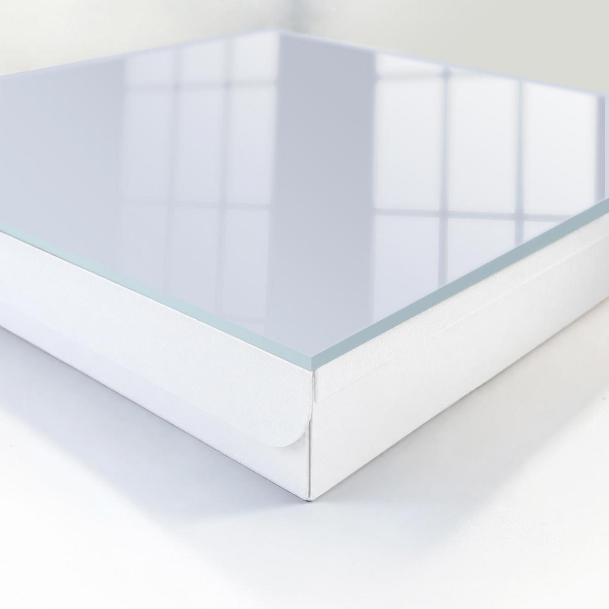 SCHLÜSSELBOX Weiß 30x30 cm – Türöffnung nach rechts - Graublau - Grau, Metall (30/30/5cm) - TULUP