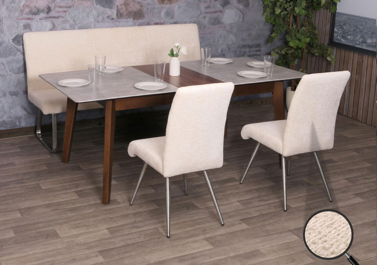 ESSZIMMER-SET Beige 3er-Set - Beige, Textil (180/99/65cm) - MCW