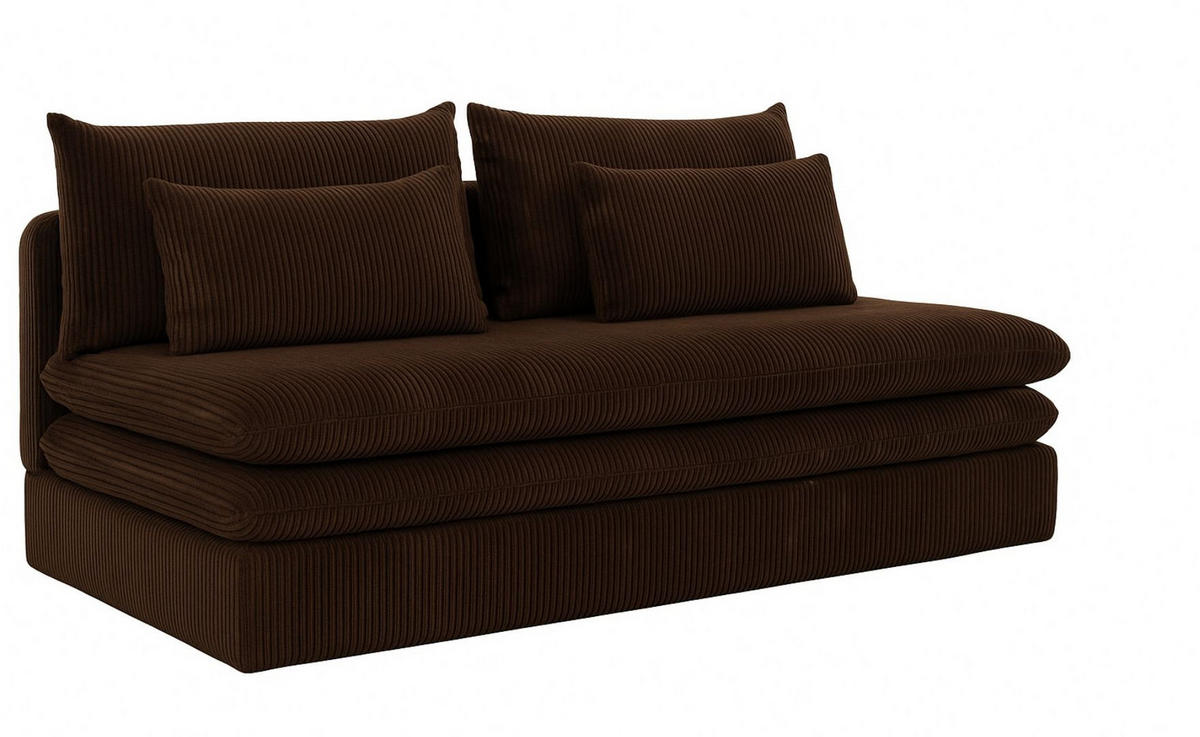 SCHLAFSOFA Mit Bettkasten NELIA, Stoff Poso, Braun - Braun, Holz (190/75/90cm) - Kaiser Möbel