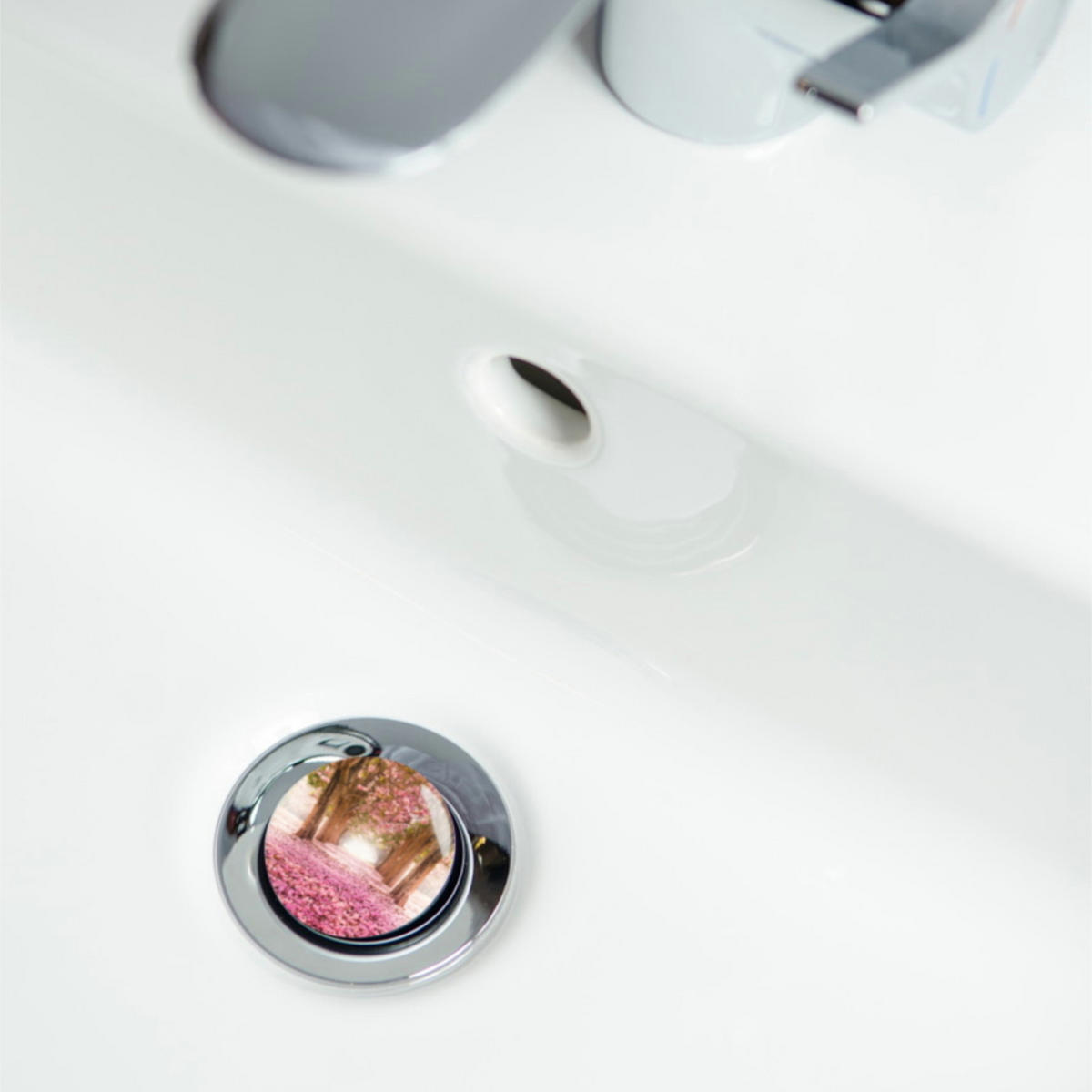 WASCHBECKENSTÖPSEL Romantik - Pink, Kunststoff/Metall (4/7/7cm) - Sanilo