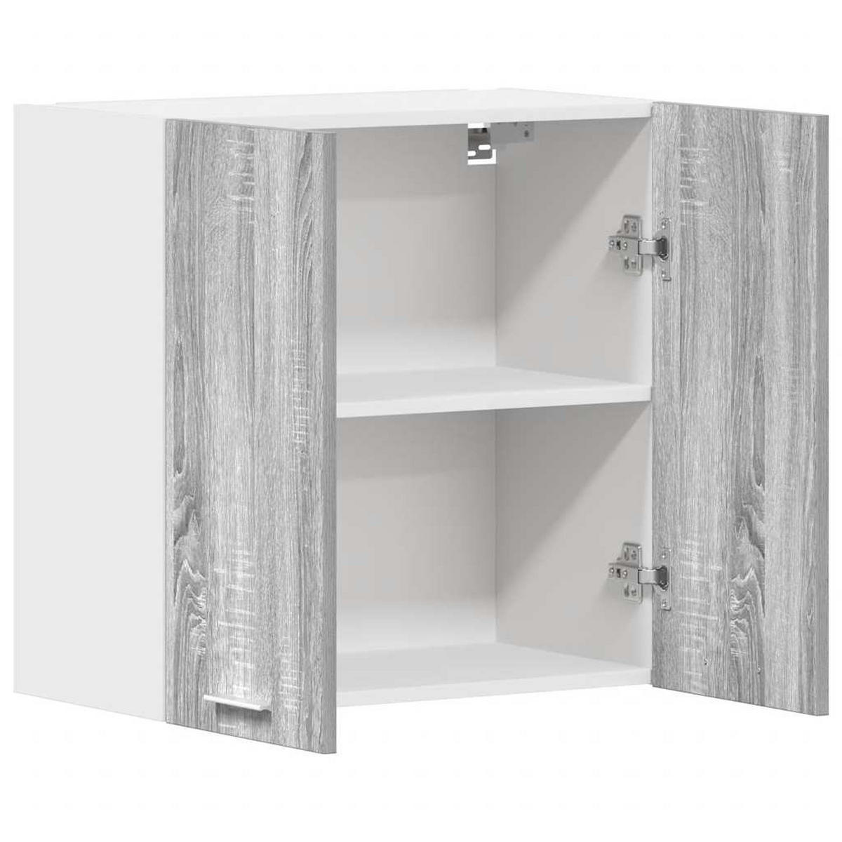 KÜCHENOBERSCHRANK Lyon mit 2 Türen 60/31/60 cm aus Holzwerkstoff Grau Sonoma Dekor - Silbereichenfarben, Holz (60/60/31cm) - vidaXL