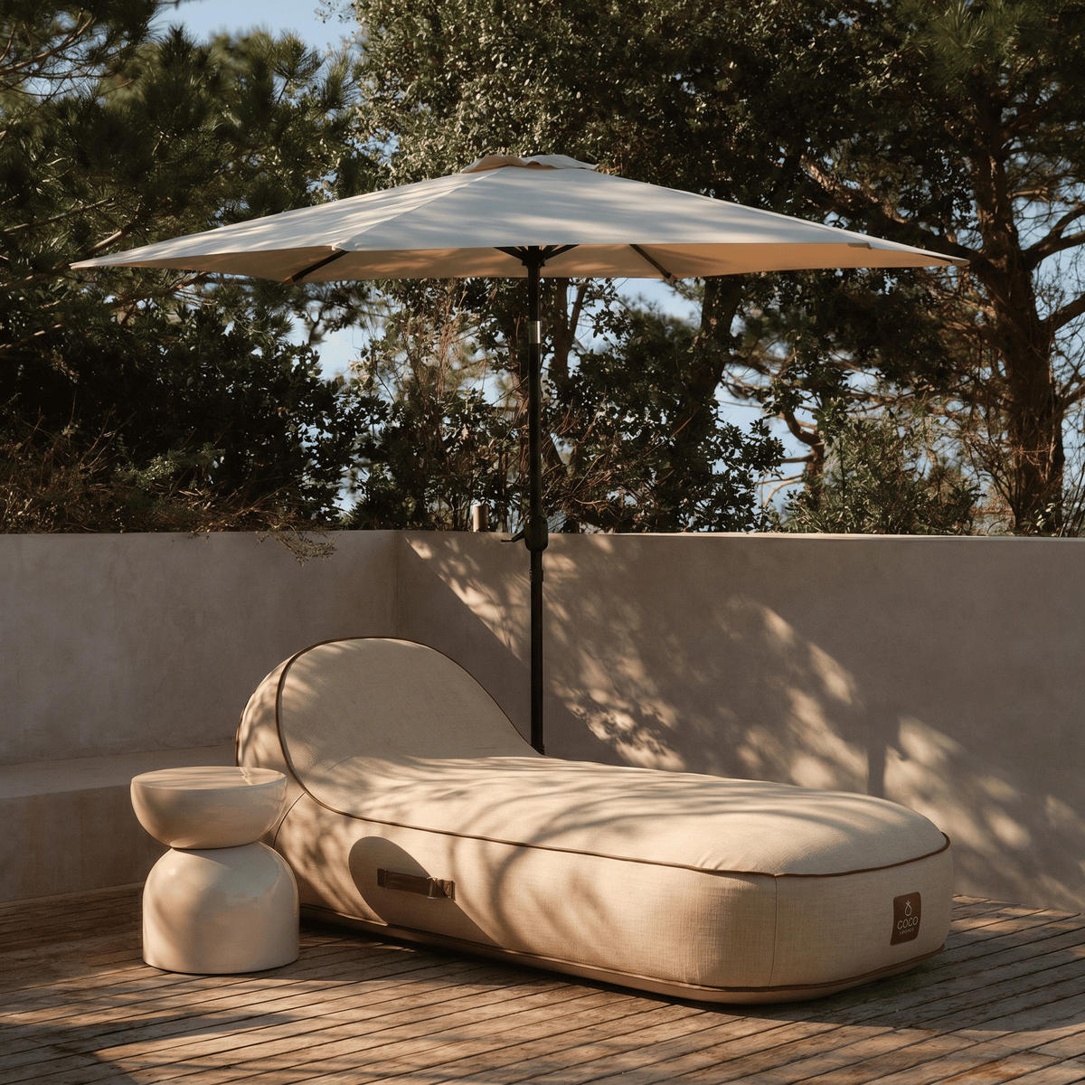 SONNENLIEGE PALMA Beige - Beige, Kunststoff/Textil (85/27/85cm) - Coco Lounge