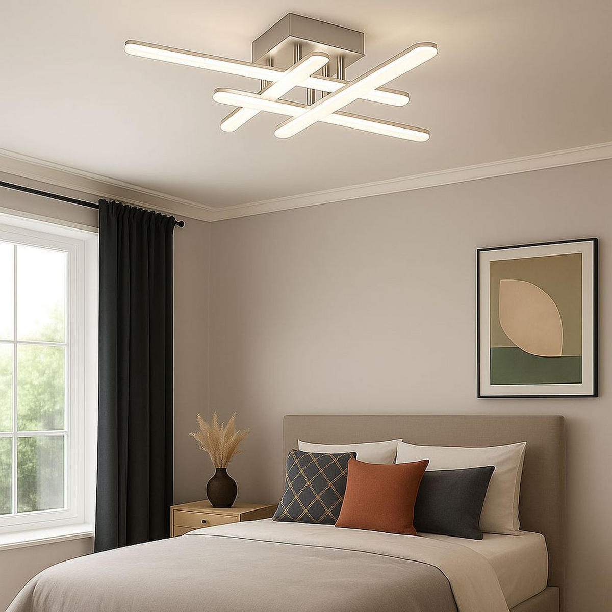 LED DECKENLEUCHTE Trentino Silber Metall - Silberfarben, Metall (55/55/11.5cm) - Globo Lighting