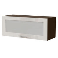 KLAPPHÄNGESCHRANK Brerra W4BS/90 WKF Lava / RAL 9001 creme Hochglanz 90 / 32,5 / 36cm - Dunkelgrau/Creme, Holz/Holzwerkstoff (90/36/32.5cm) - Feldmann-Wohnen