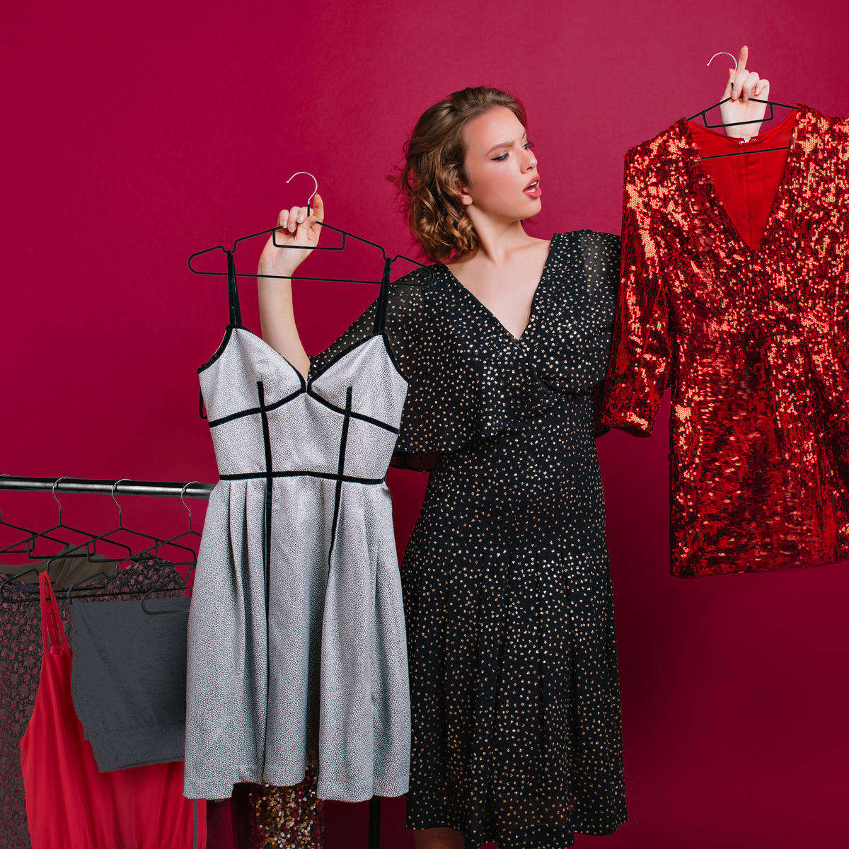 24XVEŠIAKY na šaty - čierna, kov/plast (0.4cm) - Relaxdays