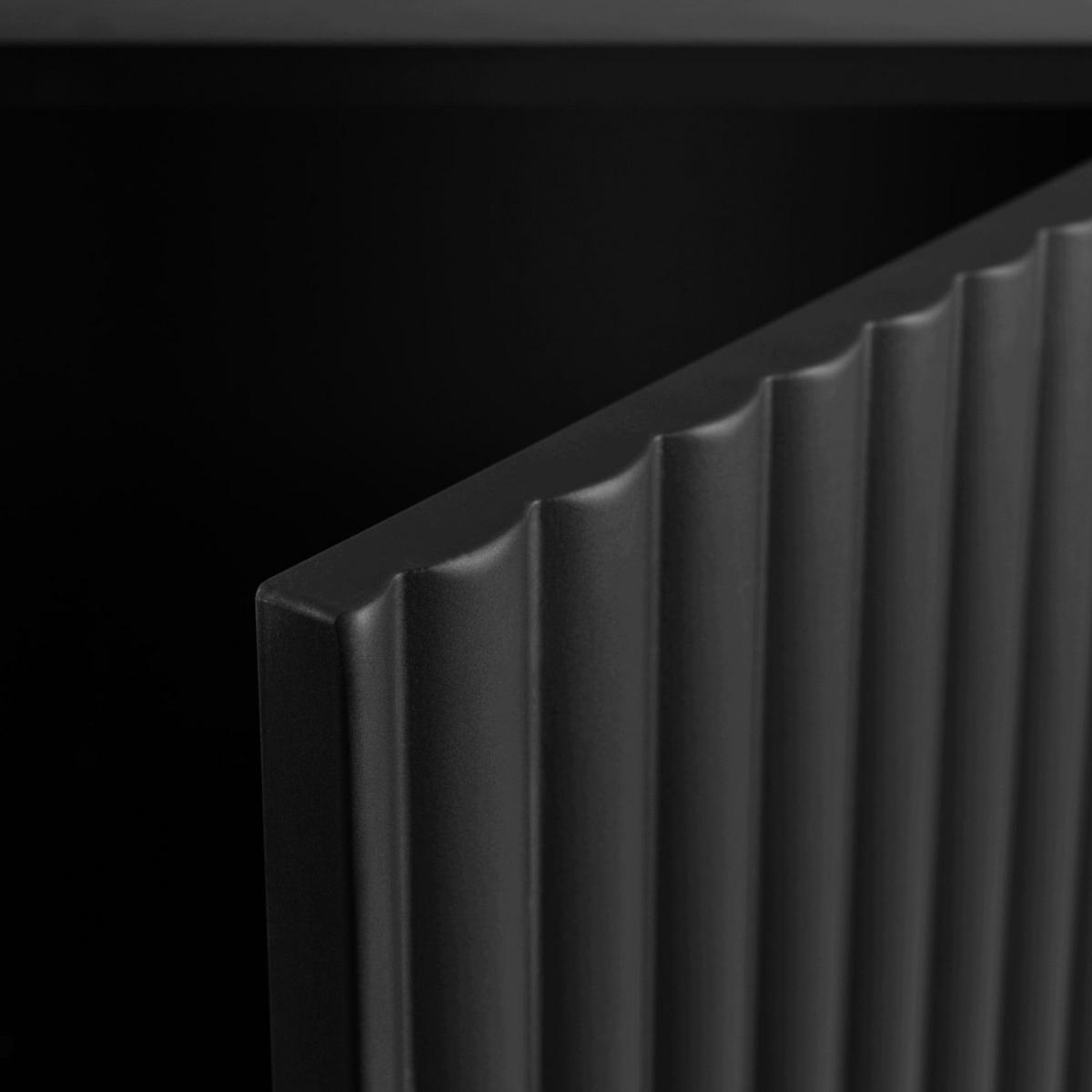 HÄNGESCHRANK BELLO geriffelt Schwarz matt 35/68/27 cm - Schwarz, Holzwerkstoff/Metall (35/68/27.2cm) - Rodan