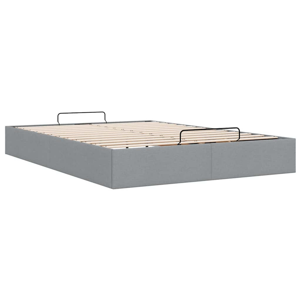 OTTOMAN-BETT Ohne Matratze Hellgrau 140/200 Cm Stoff - Grau, Textil (140/200cm) - vidaXL