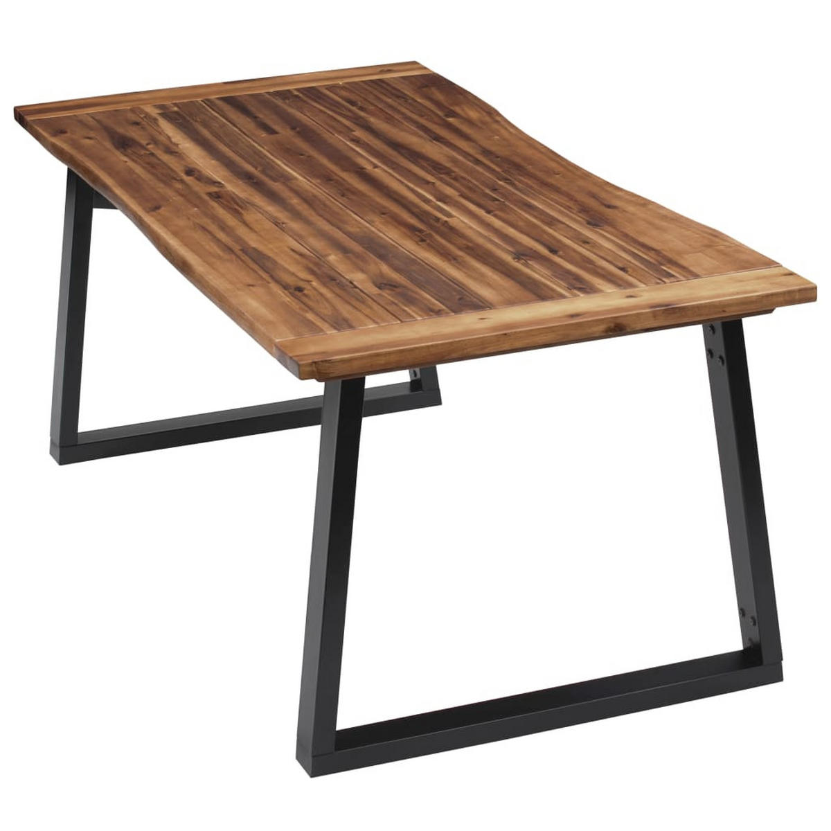 ESSTISCH Industrial-Stil 180/90/75 cm aus Massivholz Akazie, Metall Braun, Schwarz - Braun, Holz (90/180/75cm) - vidaXL