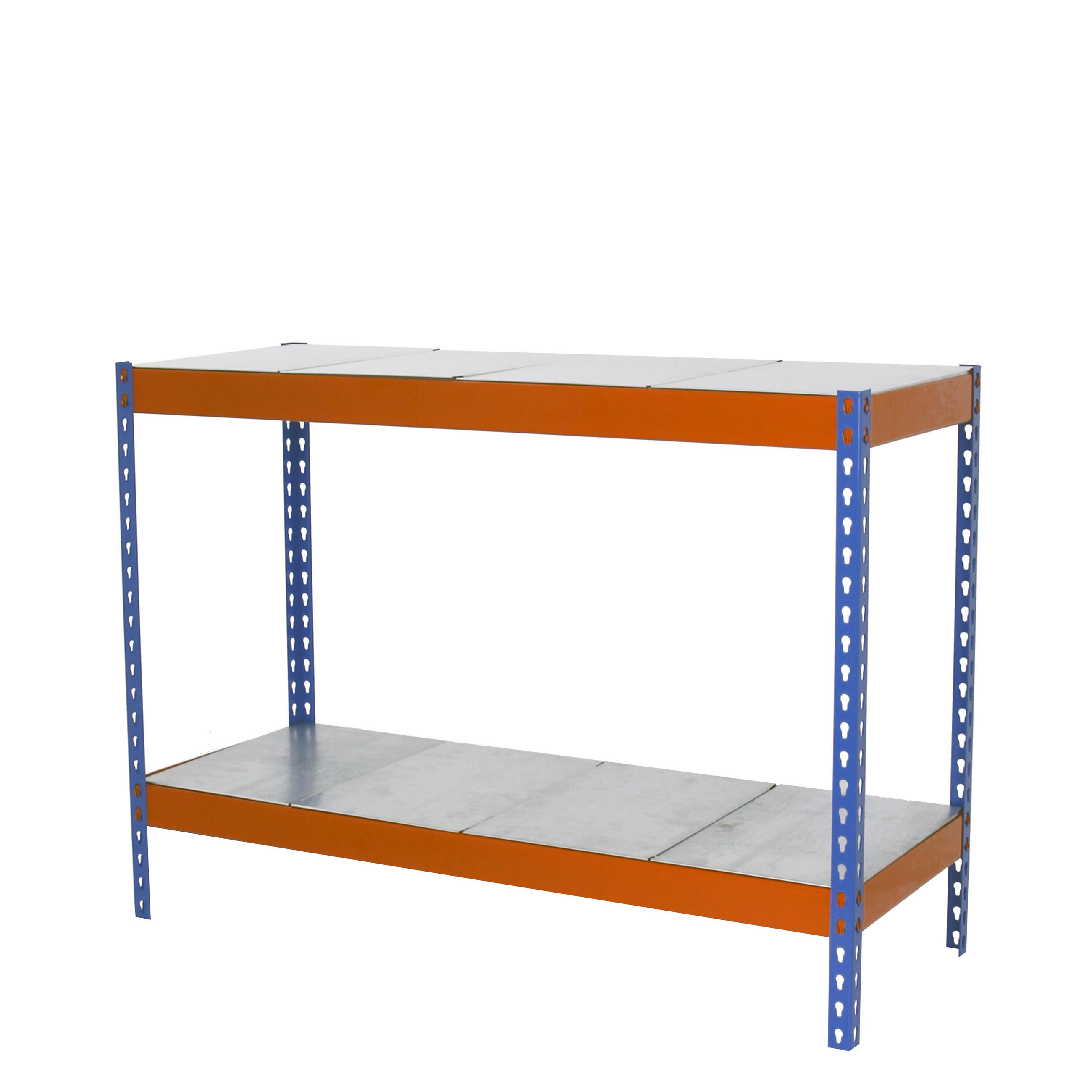 SCHWERLASTREGAL Metal Beast Two HxBxT 90 x 150 x 45 cm 2 Ebenen Fachlast 600 kg Blau-Orange - Gelb, Metall (150/90/45cm) - PROREGAL