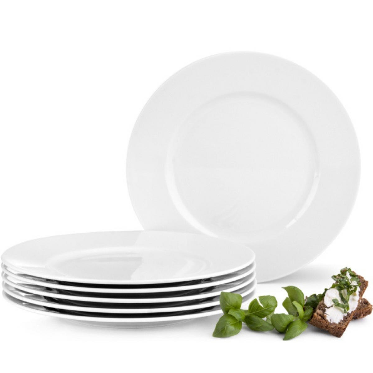 DESSERTTELLER MUSCARI (6er-Set) - Weiß, Keramik (20cm) - KONSIMO®