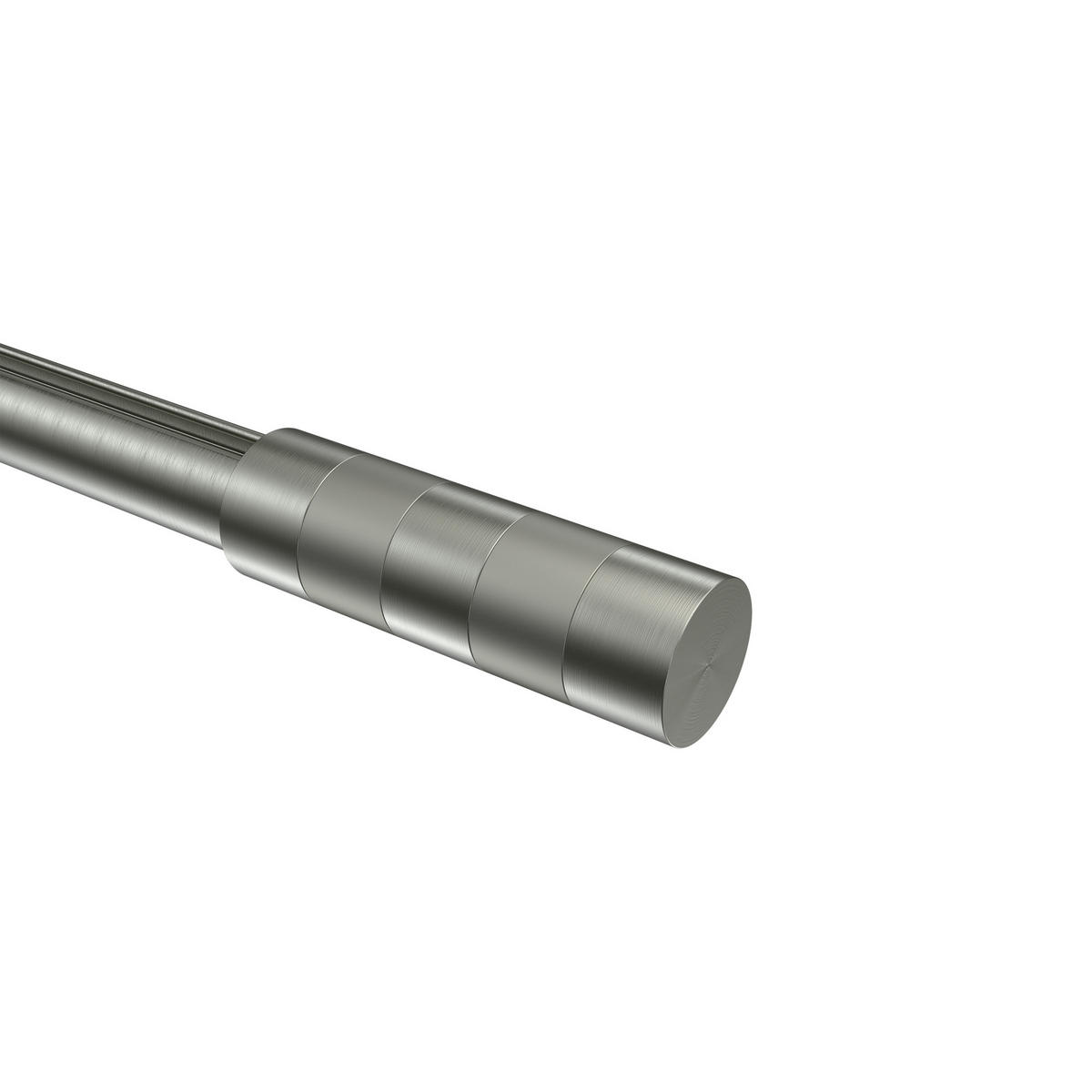 ENDSTÜCKE FÜR GARDINENSTANGEN 20 mm Ø, Mavell Edelstahl-Optik/Satin-Silber, Packung 2 Stück - Edelstahlfarben/Silberfarben, Metall (8.2/2.6/2.6cm) - INTERDECO