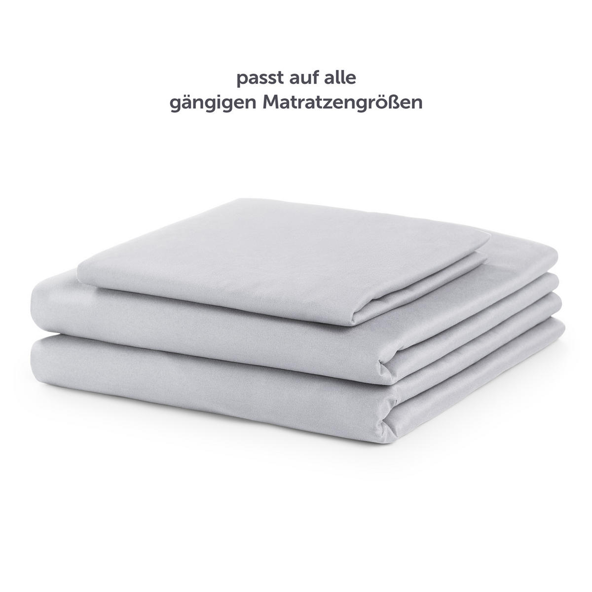 BETTLAKEN 3er Set - Spannbettlaken 90x190x30cm 1X Kissenbezug 50x80cm - Grau - Grau, Textil (90/190cm)