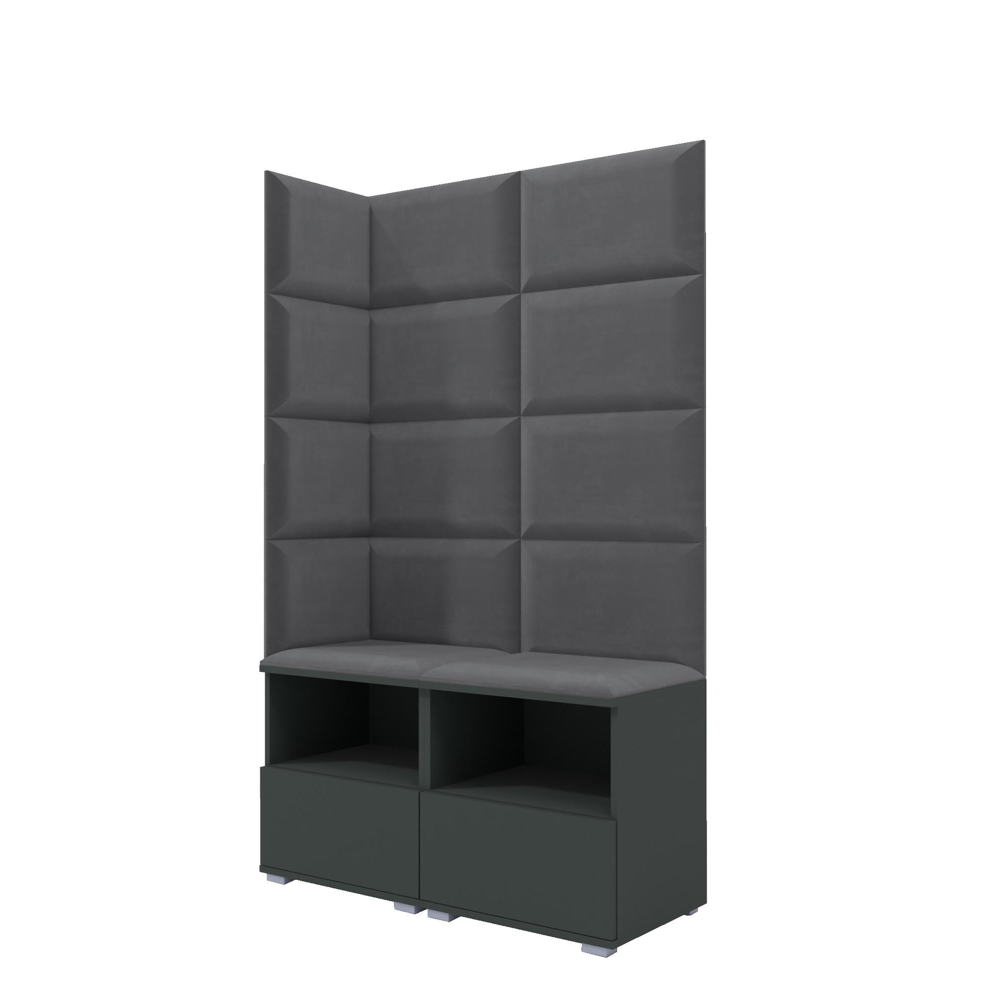 XXXLutz Garderoben-Set Graphit, Dunkelgrau 100x174x40 cm