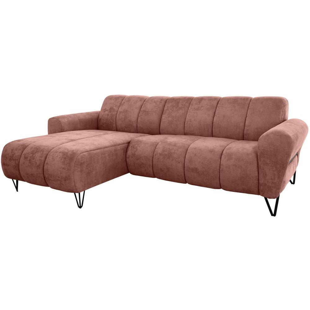 Thumbnail - Beautysofa Ecksofa, Rot, Dunkelrot, Textil, L-Form, 256x165 cm, Wohnzimmer, Sofas & Couches, Wohnlandschaften, Ecksofas