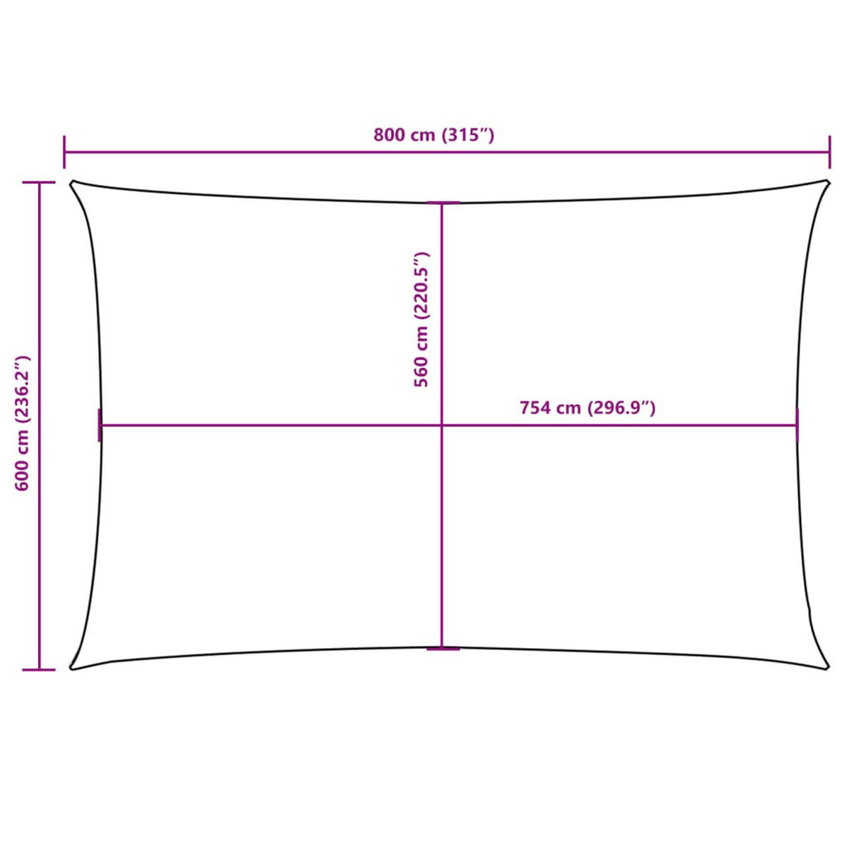 SONNENSEGEL Oxford-Gewebe Rechteckig 6/8 M Anthrazit - Anthrazit, Textil (600/800cm) - vidaXL