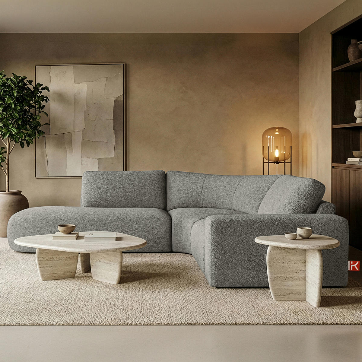 ECKSOFA LINKS ZUCCO, Dunkelaschgrau - Dunkelgrau, Holz/Holzwerkstoff (224/293cm) - KONSIMO®