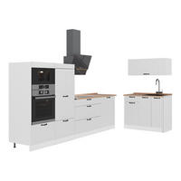 KUHINJA Fame-Line, Bela podeželska hiša/Bela, 380 cm, DP Hrast - bela, leseni material (380/153.6/60cm) - Vicco