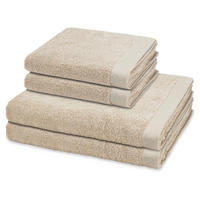FROTTIERSET Doubleface Stripes 4-teilig - Beige, Textil (50/100cm) - Ross