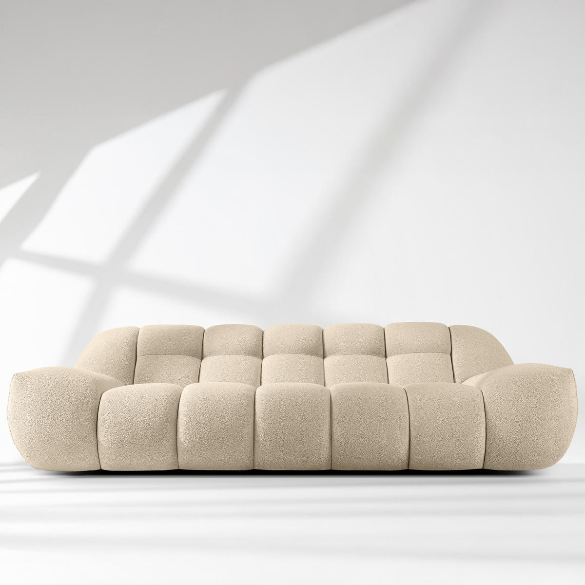 EINZELSOFA VENA Bouclé, Hellbeige - Beige, Holz/Textil (225/72/105cm) - KONSIMO®