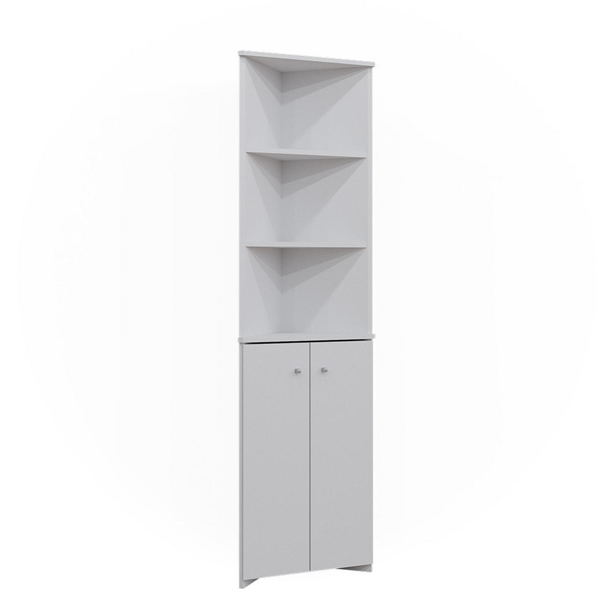 BADSCHRANK Fynn Weiß 51.5 x 175 cm Eckschrank mit 2 Türen - Weiß, Holzwerkstoff (51.5/175/35.6cm) - Vicco