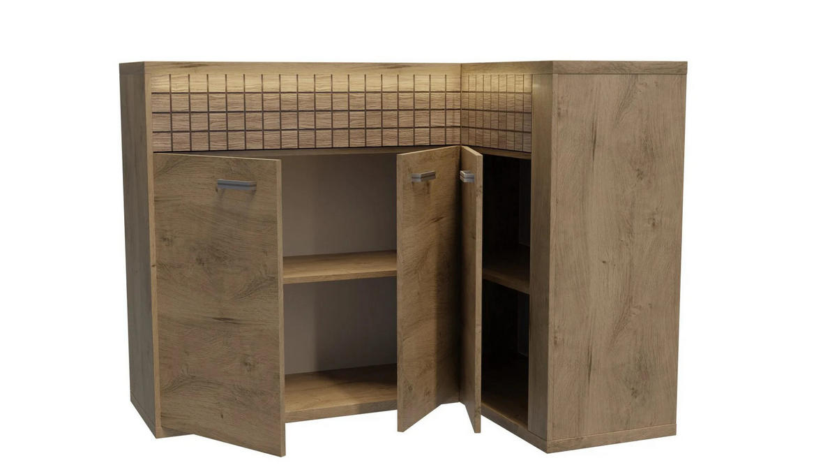 KOMMODE NATURAL N-15 - Eichefarben, Holzwerkstoff (132/69/96cm) - Meblini