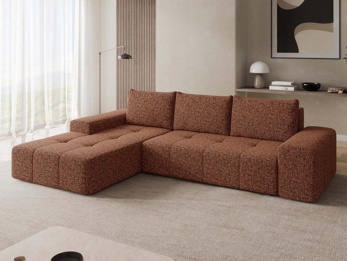 ECKSCHLAFSOFA Tonseo L, Seite: Links - Schwarz/Bronzefarben, Holz/Kunststoff (275/173cm) - MIRJAN24